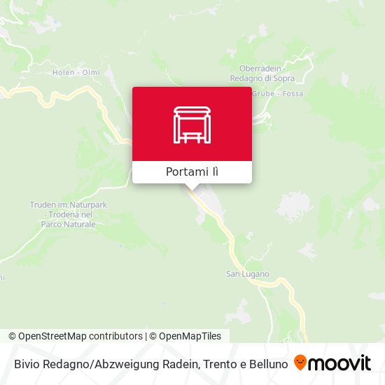 Mappa Bivio Redagno / Abzweigung Radein
