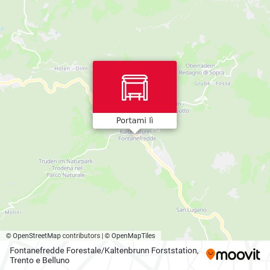 Mappa Fontanefredde Forestale / Kaltenbrunn Forststation