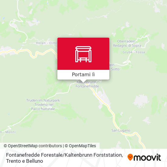 Mappa Fontanefredde Forestale / Kaltenbrunn Forststation