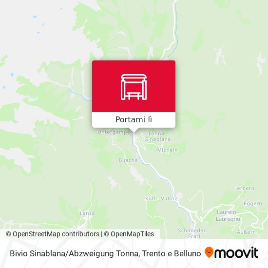 Mappa Bivio Sinablana / Abzweigung Tonna