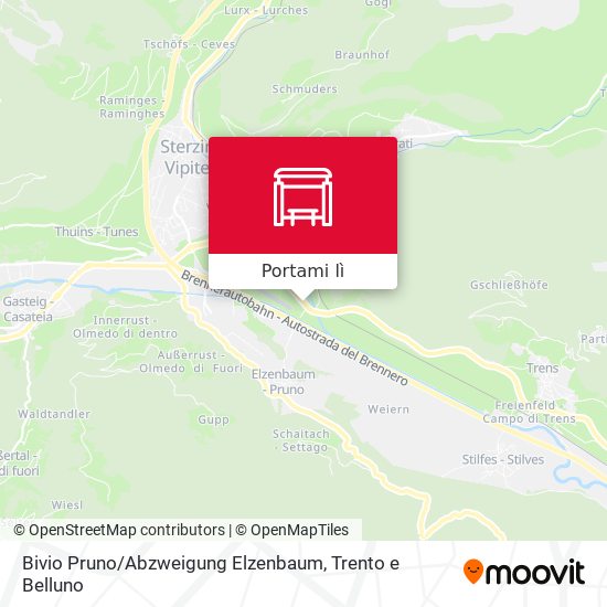 Mappa Bivio Pruno / Abzweigung Elzenbaum