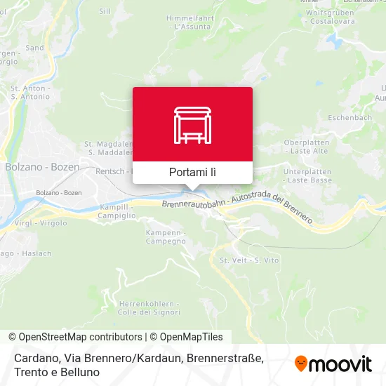 Mappa Cardano, Via Brennero / Kardaun, Brennerstraße