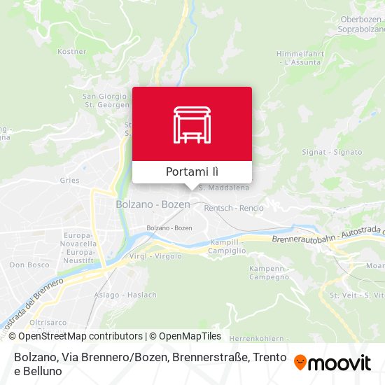 Mappa Bolzano, Via Brennero / Bozen, Brennerstraße