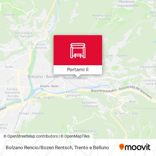 Mappa Bolzano Rencio/Bozen Rentsch