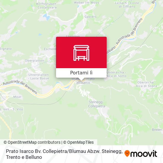 Mappa Prato Isarco Bv. Collepietra / Blumau Abzw. Steinegg