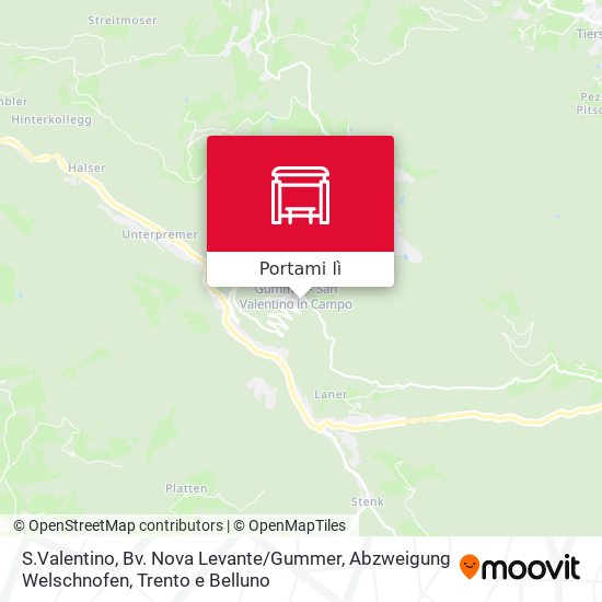 Mappa S.Valentino, Bv. Nova Levante / Gummer, Abzweigung Welschnofen