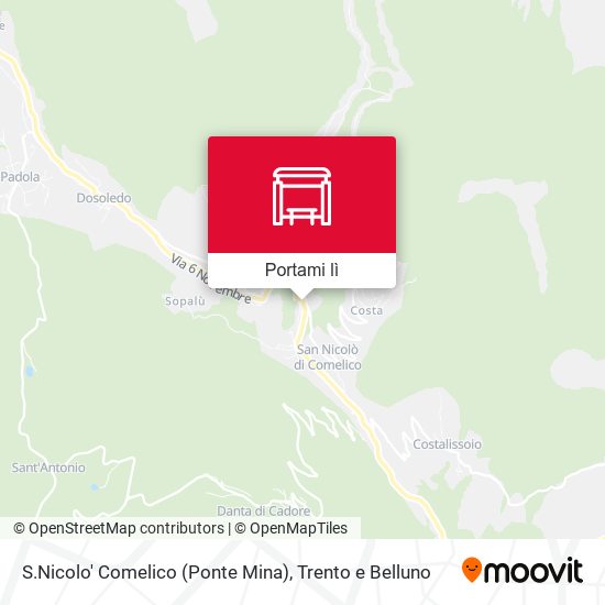 Mappa S.Nicolo' Comelico (Ponte Mina)