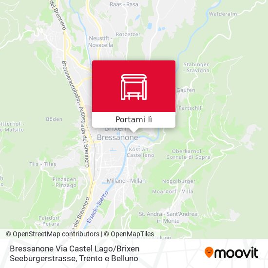 Mappa Bressanone Via Castel Lago / Brixen Seeburgerstrasse