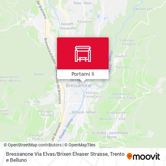 Mappa Bressanone Via Elvas / Brixen Elvaser Strasse