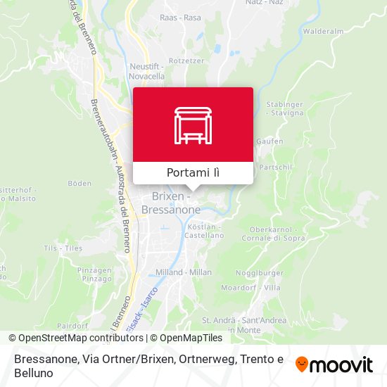 Mappa Bressanone, Via Ortner / Brixen, Ortnerweg