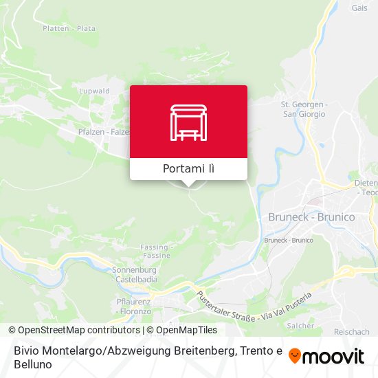 Mappa Bivio Montelargo / Abzweigung Breitenberg