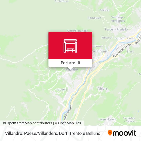 Mappa Villandro, Paese / Villanders, Dorf