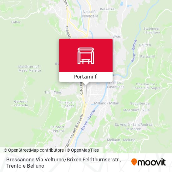 Mappa Bressanone Via Velturno / Brixen Feldthurnserstr.