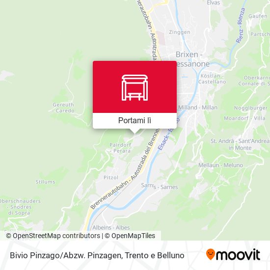Mappa Bivio Pinzago/Abzw. Pinzagen