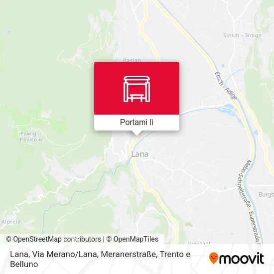 Mappa Lana, Via Merano / Lana, Meranerstraße