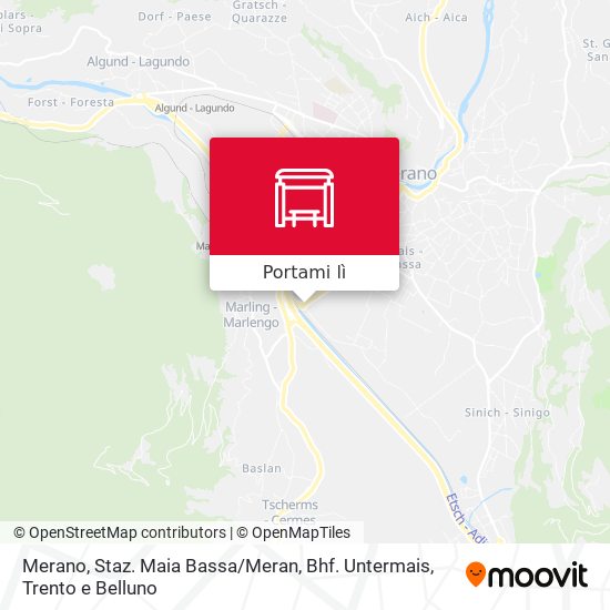 Mappa Merano, Staz. Maia Bassa / Meran, Bhf. Untermais