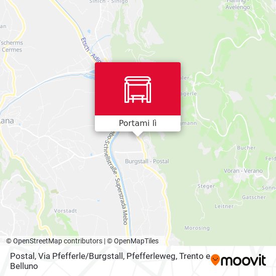 Mappa Postal, Via Pfefferle / Burgstall, Pfefferleweg