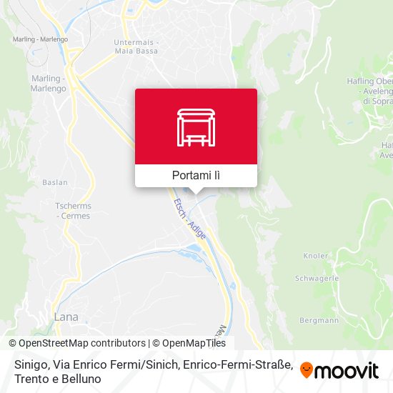 Mappa Sinigo Via Enrico Fermi / Sinich Enrico-Fermi-Straße