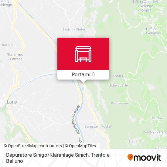 Mappa Depuratore Sinigo / Kläranlage Sinich