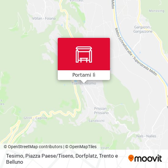 Mappa Tesimo, Piazza Paese / Tisens, Dorfplatz