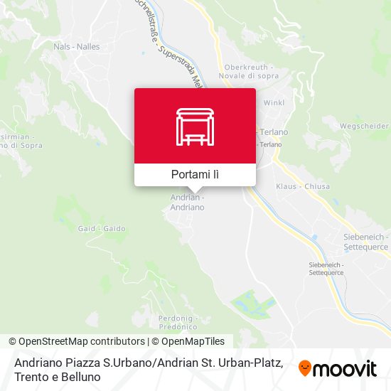 Mappa Andriano Piazza S.Urbano / Andrian St. Urban-Platz