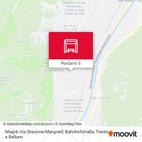 Mappa Magrè, Via Stazione / Margreid, Bahnhofstraße