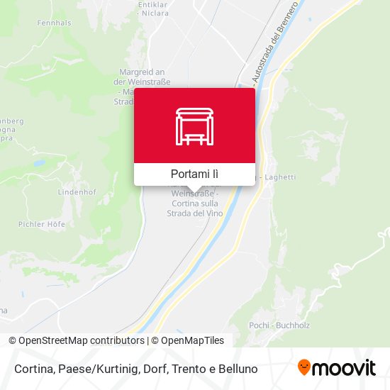 Mappa Cortina, Paese/Kurtinig, Dorf