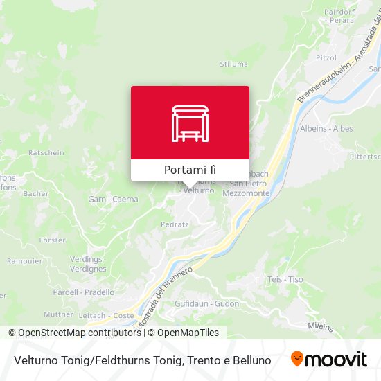 Mappa Velturno Tonig / Feldthurns Tonig