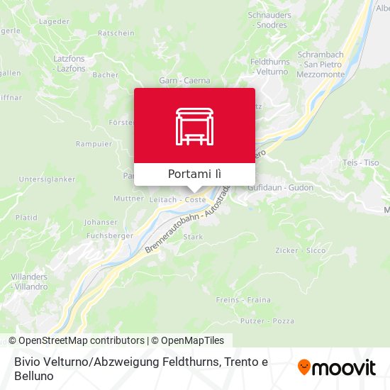 Mappa Bivio Velturno / Abzweigung Feldthurns