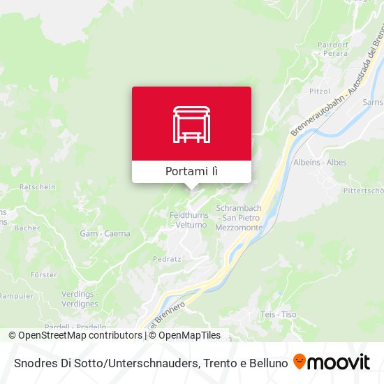 Mappa Snodres Di Sotto / Unterschnauders
