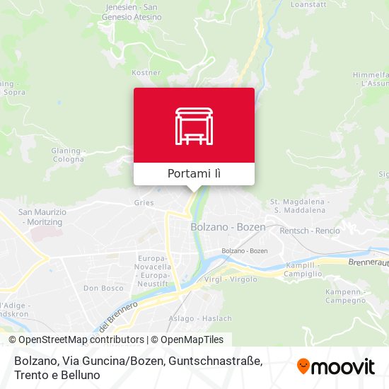 Mappa Bolzano, Via Guncina / Bozen, Guntschnastraße