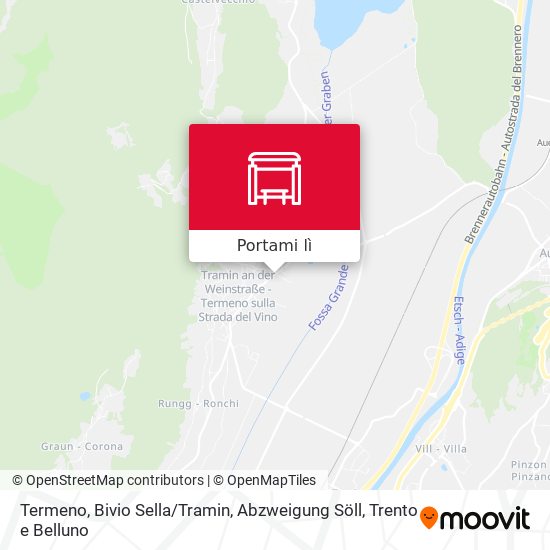 Mappa Termeno, Bivio Sella / Tramin, Abzweigung Söll