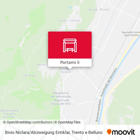 Mappa Bivio Niclara / Abzweigung Entiklar