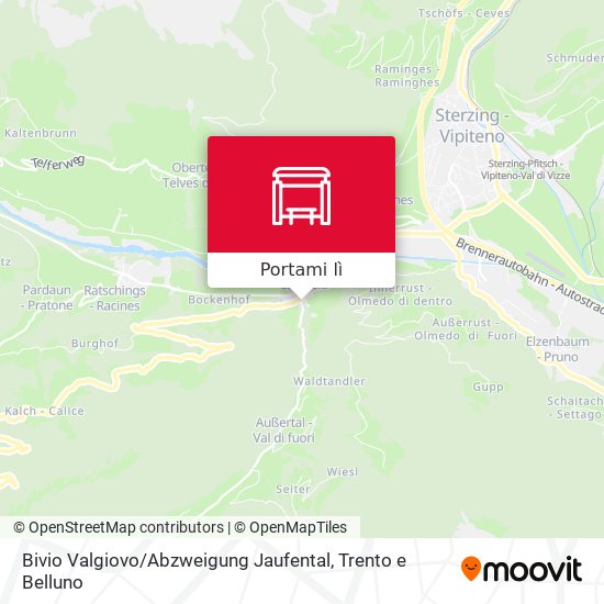 Mappa Bivio Valgiovo / Abzweigung Jaufental