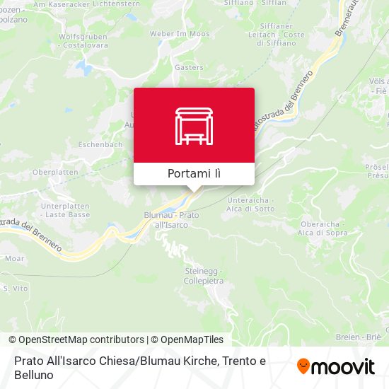 Mappa Prato All'Isarco Chiesa / Blumau Kirche