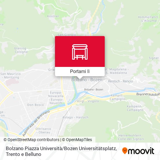 Mappa Bolzano Piazza Università / Bozen Universitätsplatz