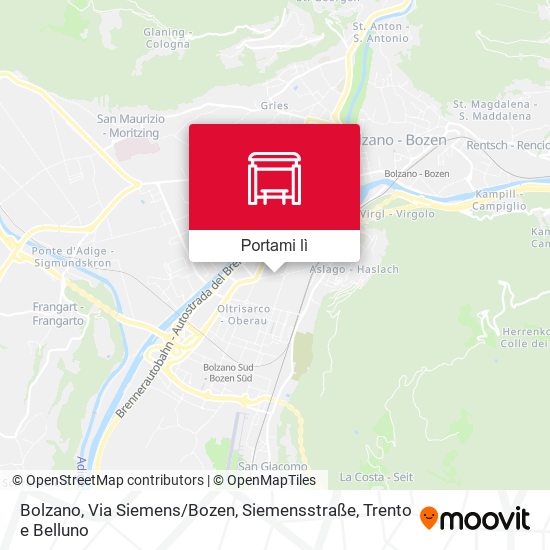 Mappa Bolzano, Via Siemens / Bozen, Siemensstraße
