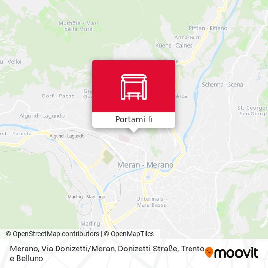Mappa Merano, Via Donizetti / Meran, Donizetti-Straße