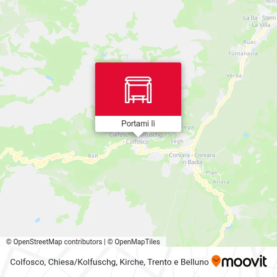 Mappa Colfosco, Chiesa / Kolfuschg, Kirche