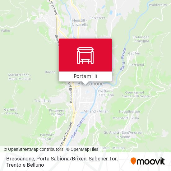 Mappa Bressanone, Porta Sabiona / Brixen, Säbener Tor
