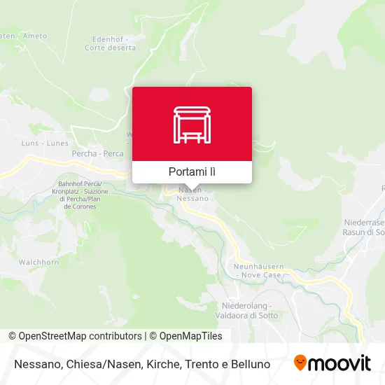 Mappa Nessano, Chiesa/Nasen, Kirche