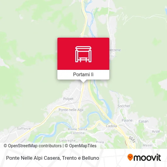 Mappa Ponte Nelle Alpi Casera