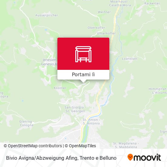 Mappa Bivio Avigna/Abzweigung Afing