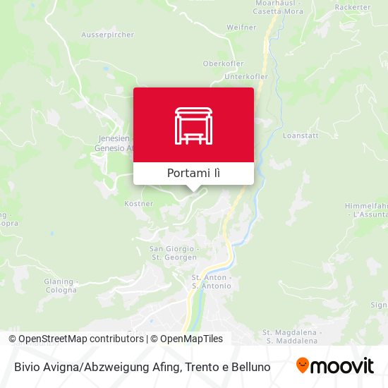 Mappa Bivio Avigna/Abzweigung Afing