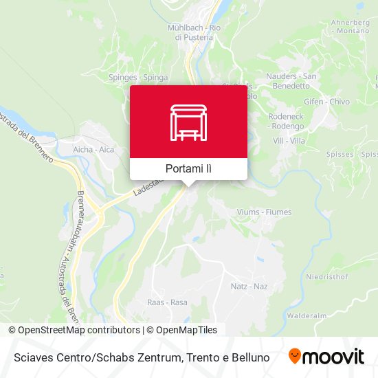 Mappa Sciaves Centro/Schabs Zentrum