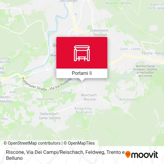 Mappa Riscone, Via Dei Campi / Reischach, Feldweg