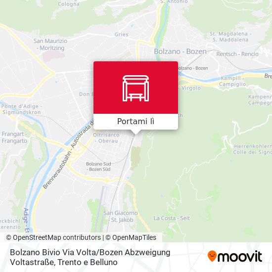 Mappa Bolzano Bivio Via Volta / Bozen Abzweigung Voltastraße