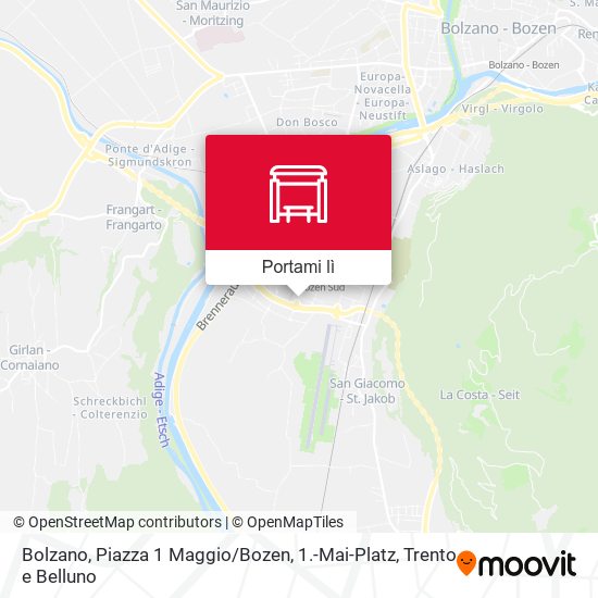 Mappa Bolzano, Piazza 1 Maggio / Bozen, 1.-Mai-Platz