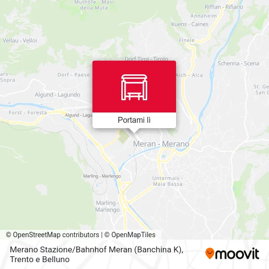 Mappa Merano Stazione / Bahnhof Meran (Banchina K)