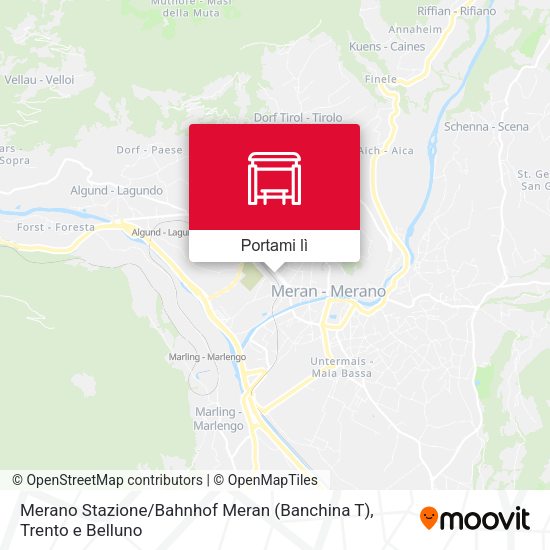 Mappa Merano Stazione / Bahnhof Meran (Banchina T)